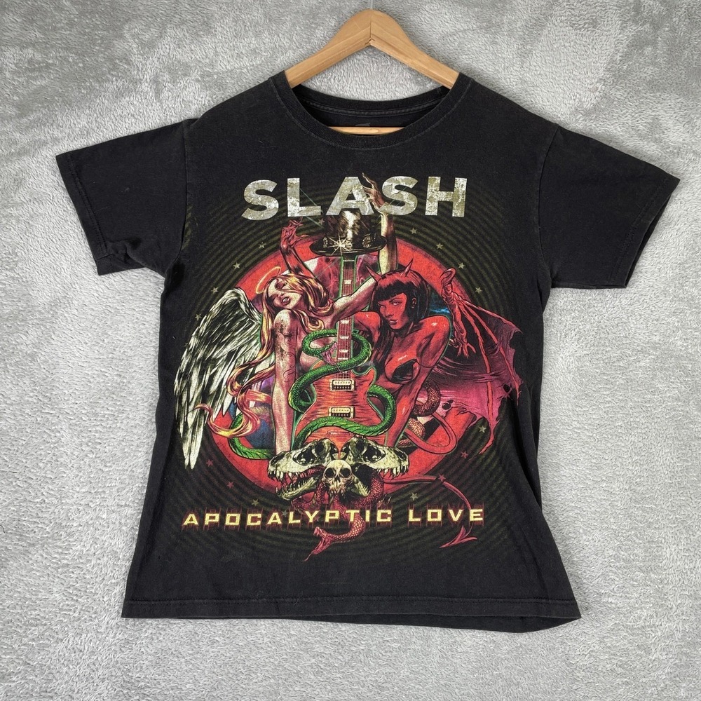 Slash Apocalyptic Love Tour Shirt Mens Small Black Graphic Rock Band Y2K Tee